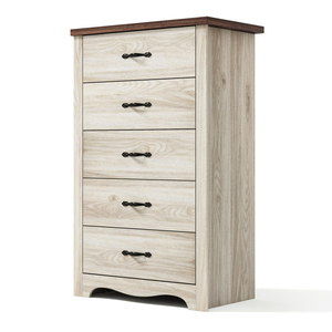 Cómoda Negra de 5 Cajones, Moderna para Dormitorio con Cajones Anchos, Organizador de Almacenamiento de Madera para Sala de Estar - Product Image 4