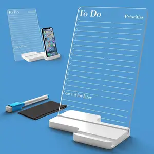 Şeffaf akrilik yapılacaklar listesi için masaüstü akrilik kuru silme takvim kuru silme kurulu not defteri mesaj panosu ev ofis