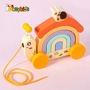 Özelleştirmek çocuklar mini ahşap salyangoz sürükle oyuncak istifleme blokları W05B221 - Product Image 3
