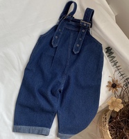 Version coréenne d'été du nouvel automne pour enfants salopette en denim doux en coton pour garçons et filles pantalons à bretelles pour bébés