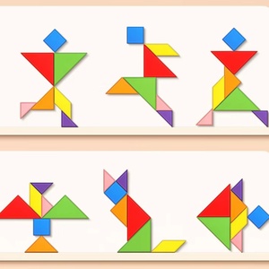 Rompecabezas de madera con formas y patrones, bloques de tangram, juguetes educativos para la primera infancia, material didáctico intelectual - Product Image 3
