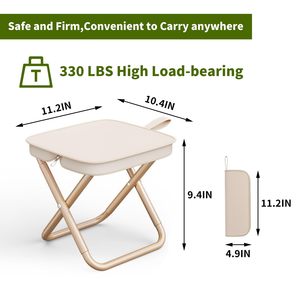 Tabouret pliant multifonctionnel portable pour l'extérieur, idéal pour pique-nique, camping, pêche, file d'attente, avec tissu Oxford - Product Image 4