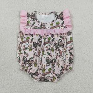SR4160 RTS Mono sin mangas para bebé, estampado de pato camuflado rosa, venta al por mayor, para niña, tipo burbuja - Product Image 1