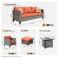Hot Seller Rattan Sofa Sessel Patio Garten Sets Gartenmöbel Set Terrasse Balkon Hinterhof Outdoor Living Seating Group