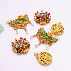 จี้รูปสิงโตเคลือบทองแบบดั้งเดิมสำหรับทำเครื่องประดับ DIY ของตกแต่งสำหรับทุกเพศ ผลิตจากกวางโจว - Product Image 3