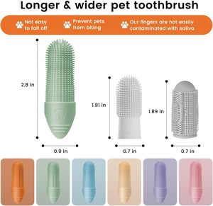 แปรงสีฟันนิ้วมือสำหรับสัตว์เลี้ยงแบบกันน้ำ PP/PS อัตโนมัติ 360 องศา สำหรับทำความสะอาดฟันแมวและสุนัข - Product Image 2