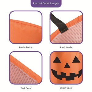 Bolsa de Halloween 3D iluminada para niños Xingtu, cubo de tela con luz LED para dulces, para recoger caramelos o reponerse de dulces - Product Image 4