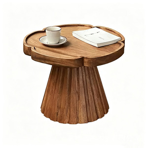 Tavolino da Caffè in Legno di Olmo Stile Zen per Caffetteria con Tavolino Rotondo Unico e Popolare per l'Ora del Tè - Product Image 5