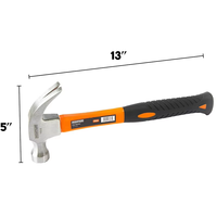Marteau à griffes industriel en fibre de verre de 8 oz, 16 oz, 24 oz, avec fonction de tirage de clous, vente en gros