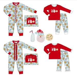 تصميم جديد ملابس أطفال زينة سانتا ، ملابس أطفال بناتي ، ملابس مزرعة للأطفال ، مجموعة أشقاء ، مجموعات عائلية لعيد الميلاد