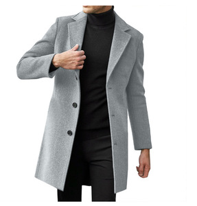 Manteau long d'hiver pour homme, style punk, décontracté et professionnel, de bonne qualité, en mélange de tissus, pour la vente en gros - Product Image 4