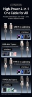 Penjualan Langsung Pabrik Kabel Data Magnetik 4-in-1 Tipe-C 65W (1m) Pengisian Cepat Kompatibel Dengan Apple, iPad, Huawei, Xiaomi