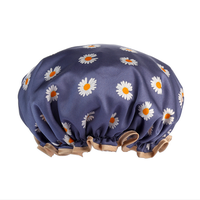 Grand bonnet de douche réutilisable à deux couches pour femmes imperméable pour tous les types de cheveux-Tresses longues bouclées droites