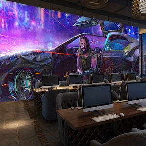 3D <span class=keywords><strong>Cyberpunk</strong></span> papier peint karaoké dynamique fond décoration murale tissu jeux vidéo esports chambre papier peint chambre murale - Product Image 1