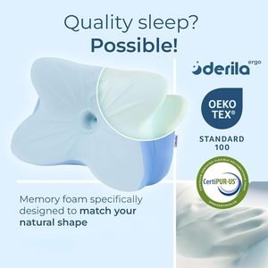 Derila Ergo Cervical Neck <b>Pillow</b> <b>Memory</b> Foam Contour <b>Pillow</b> for Back Side Sleepers 21.25 x 14.17 x - Product Image 4