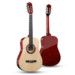 Guitare Classique Acoustique 38 Pouces <span class=keywords><strong>de</strong></span> Haute Qualité <span class=keywords><strong>en</strong></span> Okoumé et Tilleul avec Cordes Nylon, 6 Cordes Colorées pour Adultes et Enfants, OEM Accepté - Product Image 3