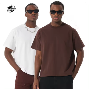 工厂销售时尚短款超大<span class=keywords><strong>t</strong></span>恤定制标志印花宽松合身男装<span class=keywords><strong>t</strong></span>恤 - Product Image 1