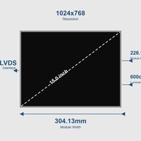 Módulo LCD TFT XGA de 15.0 Pulgadas BOE DV150X0M-N16, 1024x768 LVDS, 600cd/m2, Panel de Pantalla Industrial IPS de Alto Brillo, -20~70C