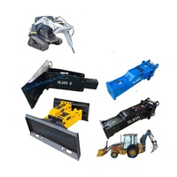 Accessoire pour mini-excavatrice, chargeuse compacte sur chenilles, pelle rétrocaveuse, brise-roche, marteau hydraulique
