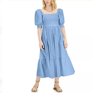 <span class=keywords><strong>Vestido</strong></span> de mujer de verano con capas escalonadas personalizadas plisado acampanado con mangas abullonadas y <span class=keywords><strong>escote</strong></span> <span class=keywords><strong>cuadrado</strong></span> - Product Image 5