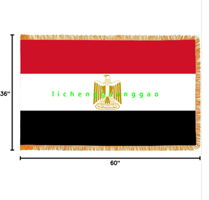 Drapeau national du <span class=keywords><strong>Congo</strong></span> de haute qualité 3x5 pieds, logo personnalisé, drapeau d'intérieur 3x5', best-seller avec franges ornementales dorées - Product Image 5