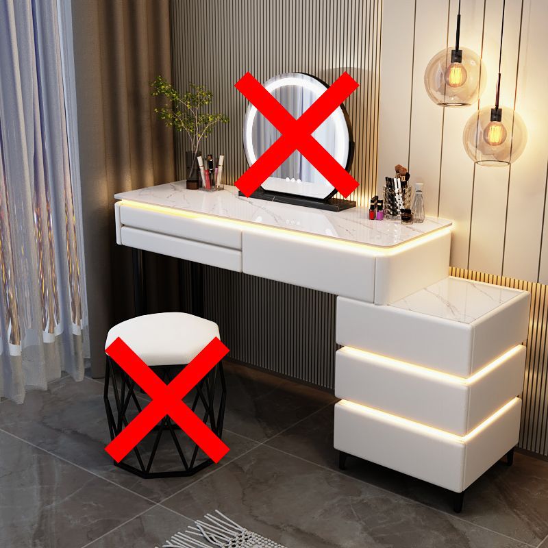 120cm white table and cabinet [no mirror, no stool]