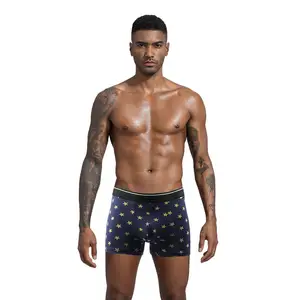 Customized Comfortable Absorbent Breathable Underwear Large Size Men's Print Boxer Brief