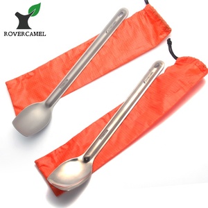 Grande cuillère ronde à Long manche en titane pur, cuillère à Long manche, fournitures de Camping en plein air, vaisselle de pique-nique, tourisme, randonnée, vaisselle artisanale - Product Image 4