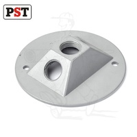 Cache-prise électrique rond en aluminium à 3 trous, grand format, avec revêtement thermolaqué bronze/gris, pour prises de 1/2 à 4 pouces