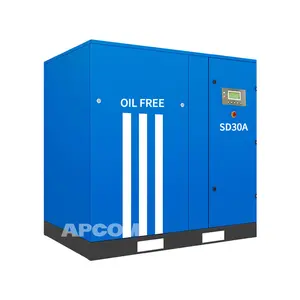 30KW คอมเพรสเซอร์แอร์ apcom 40HP น้ำมันปั๊มลม30 KW 40 HP ปราศจากน้ำมัน10bar