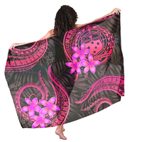Op Maat Gemaakte Strand Sarong Gepersonaliseerde Polynesische Designprint Sarong Beach Pareo Dames Bikini Cover Ups Voor Badmode Oem