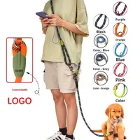 Mains Libres Chien Laisse Taille Bandoulière Corde Avec Slip Lead Multi-fonctionnel Épaule Chien Courir Nylon Pet Laisse Double-Tête Laisse