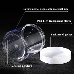 Tarros de plástico PET transparente de 1oz-16oz 150ml-200ml con tapas para crema de ojos, mascarilla facial, exfoliante y manteca corporal - Product Image 4