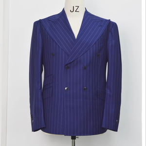 Costume d'affaires pour hommes de Style classique Slim Fit 2 pièces sur mesure en laine mode vente chaude grande taille plissé conception respirante - Product Image 1