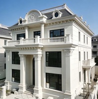 Panneau de revêtement mural extérieur en pierre calcaire naturelle, dalle de pierre pour façade de villa, matériau de construction décoratif extérieur, découpe sur mesure