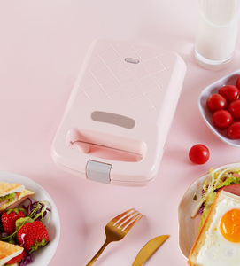 Maravilloso PP aluminio 600W multifunción hogar Rosa negro moda eléctrica desayuno Waffel Maker sandwicheras - Product Image 2