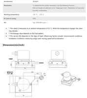 Capteur de déplacement BSL-GA78 à portée de mesure de 3 m, encodeur absolu multi-tours, encodeur à câble Modbus RS485