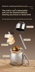 Titanium-covered Gourd Vacuum Insulation Thermos Cup Modern Minimalist Design Office Health Men's High-end Business Gift <b>Tea</b> - Product Image 6