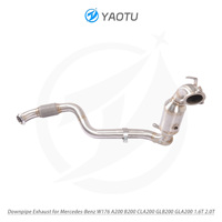 Downpipe Knalpot YT SS304 Dengan Katalis Untuk Mercedes-Benz W176 A200 CLA200 CLA250 CLA260 GLA200 1.6T 2.0T