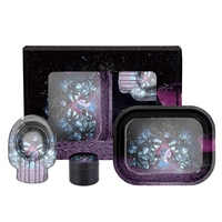 Accessoires pour fumeurs Ensembles 4PCS Un Cendriers en verre Combinaison Plateau Roulant Meuleuse Personnaliser Kit de Fumage Ensemble