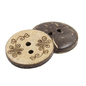 نمط طبيعي خشب مستدير أزرار جوز الهند تزيين الملابس بفتحات زر جوز الهند البني - Product Image 4