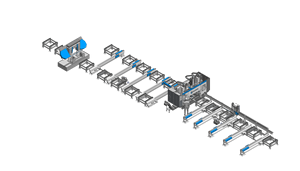 Type Z Automate H Beam Assembly Line 105Degree Working Angle Double Mitre Digital Bandsaw - Product Image 3