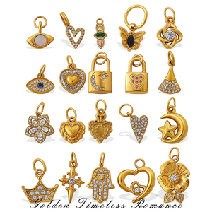 ความรักเหนือกาลเวลาอันงดงาม |   จี้คุณภาพสูงเคลือบทอง 18K PVD บนสแตนเลสสตีล สำหรับทำเครื่องประดับ DIY |   จี้กันน้ำ - Product Image 6