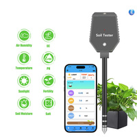 Testeur de pH du sol Bluetooth 8 en 1, détecteur intelligent d'humidité du sol, fertilité, sel, humidité, pH, EC, lumière, température, kit de test de pH du sol
