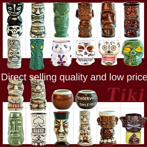 Taza Tiki de Halloween de 750 ml, 500 ml, 600 ml, Hecha a Mano, Diseño Retro de Cara de Fantasma, Taza de Cerámica, Decoraciones para Fiestas, Bar, Hogar, Regalo Sostenible - Product Image 3