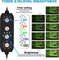 Seaoura SR-618 Lampu LED Akuarium yang Dapat Diprogram dengan 5 Pengaturan Waktu 4 6 8 10 12 Jam Otomatis Nyala Mati Lampu Akuarium 9 Mode Warna