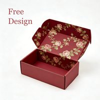 Boîtes d'expédition personnalisées avec impression couleur, pelliculage mat, boîte d'expédition rose pour vêtements, emballage auto-adhésif