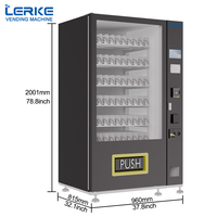 Máquina Expendedora de Snacks LERKE, Pequeña, Refrigerada, Combinada, para Bebidas y Alimentos, con Pago con Tarjeta de Crédito/Monedas/Efectivo/NFC/Pago Móvil