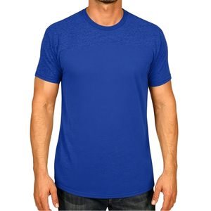 T-shirt unisexe bleu royal à col rond, coupe classique, manches courtes, couleur unie, jersey décontracté respirant, à porter toute l'année - Product Image 1