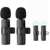 Microphone Lavalier Sans Fil 2.4G avec Réduction de Bruit pour Enregistrement Audio-Vidéo et Jeux en Direct